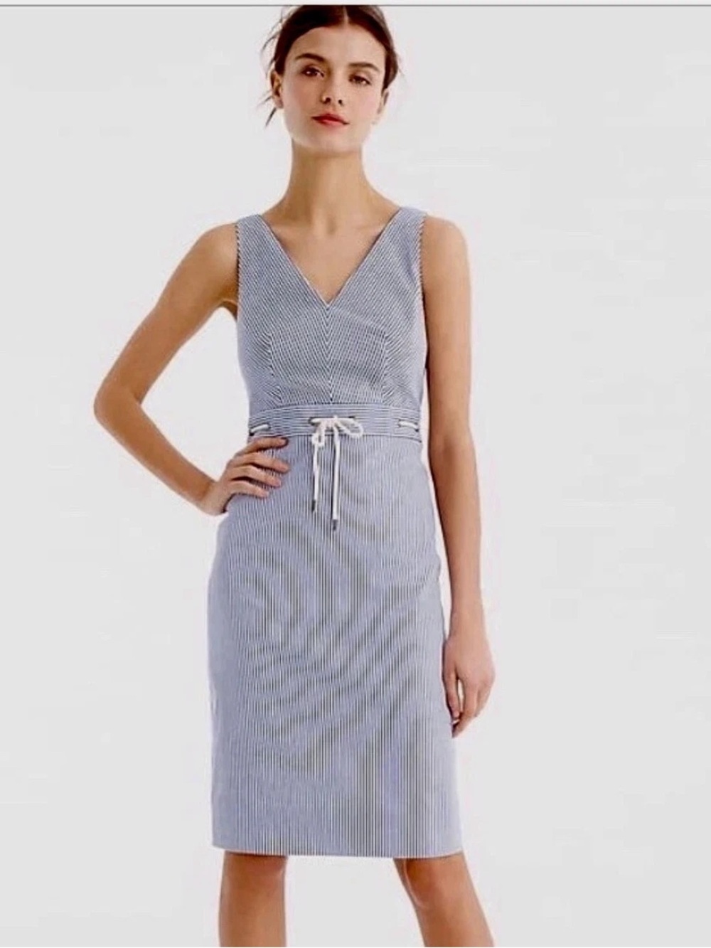 J Crew Blue White Stripe Nautical Dress